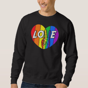 Moletom Ame Rainbow Heart Lgbtq Lésbica Orgulho gay Homose