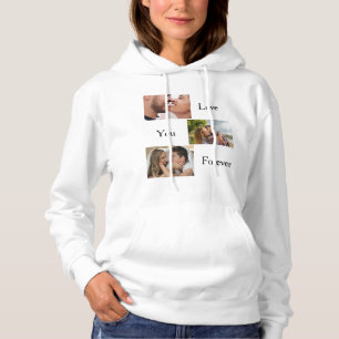 Moletom Ame você para Casais personalizados de 3 fotos e