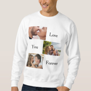 Moletom Ame você para Casais personalizados de 3 fotos e