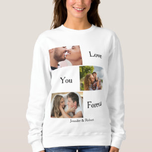 Moletom Ame você para os Casais personalizados de 3 fotos