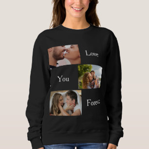 Moletom Ame você para os Casais personalizados de 3 fotos