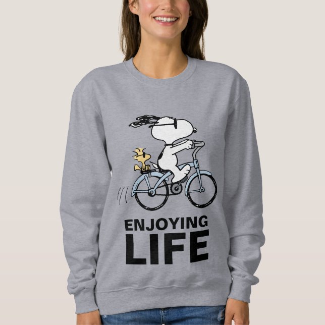 Moletom Amendoins | Bicicleta Snoopy & Woodstock (Frente)