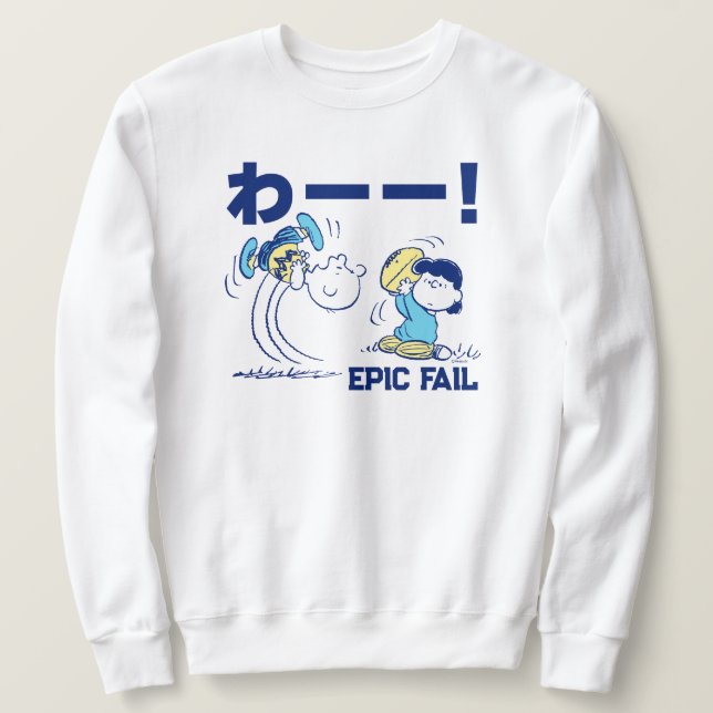 Moletom Amendoins | Futebol Charlie Brown e Lucy (Frente do Design)