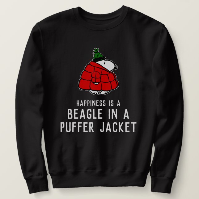 Moletom Amendoins | Jaqueta Snoopy Red Puffer (Frente do Design)