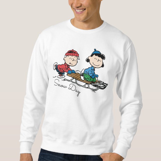 Moletom Amendoins | Linus & Lucy Sled Riding (Frente)