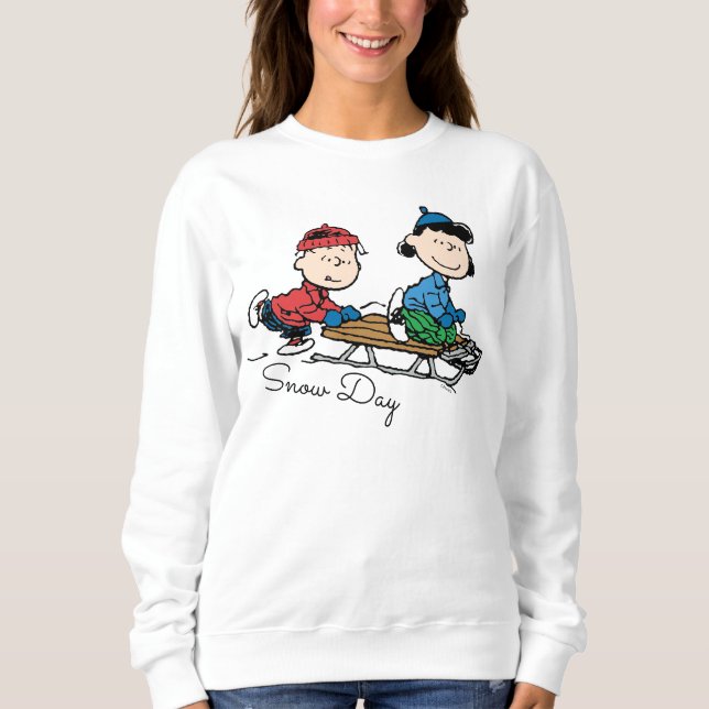 Moletom Amendoins | Linus & Lucy Sled Riding (Frente)