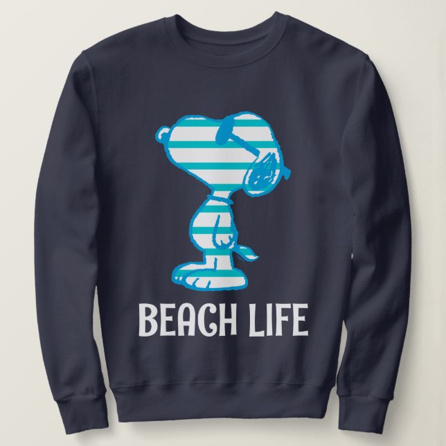 Moletom Amendoins | Óculos de sol com riscas cianas esnopi (Frente do Design)