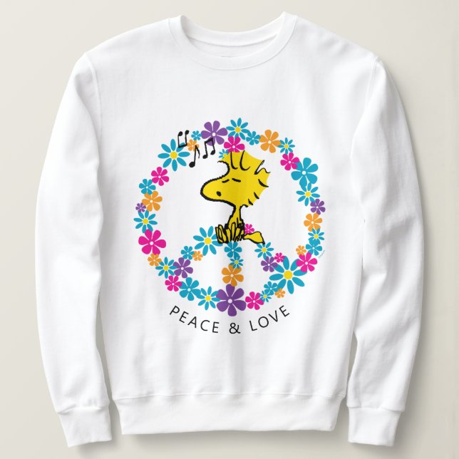 Moletom Amendoins | Sinal de Paz da Flor do Woodstock (Frente do Design)