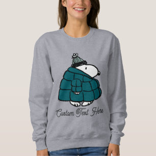 Moletom Amendoins Snoopy Casaco Puffer de Inverno