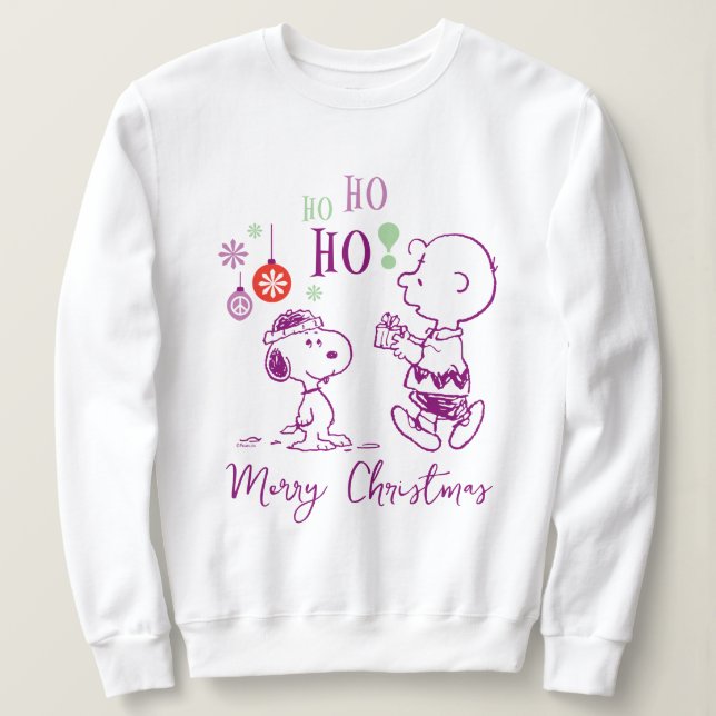 Moletom Amendoins | Snoopy & Charlie Brown Ho Ho Ho Ho (Frente do Design)