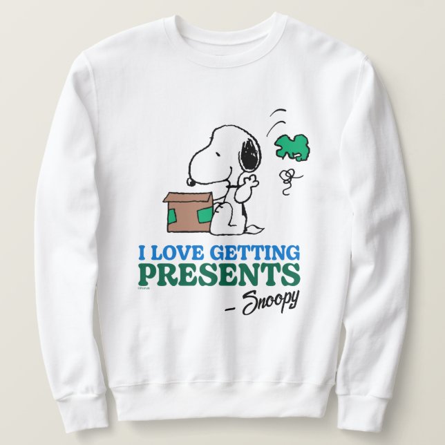 Moletom Amendoins | Snoopy I Love Getting Present (Frente do Design)