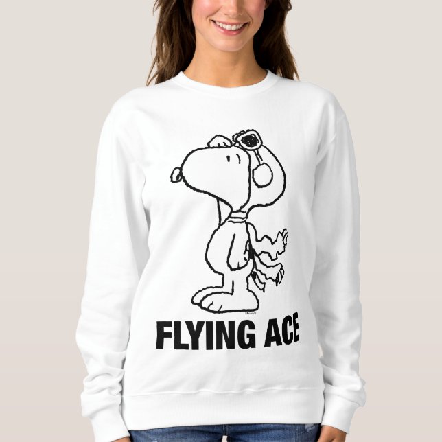 Moletom Amendoins | Snoopy the Flying Ace BW (Frente)