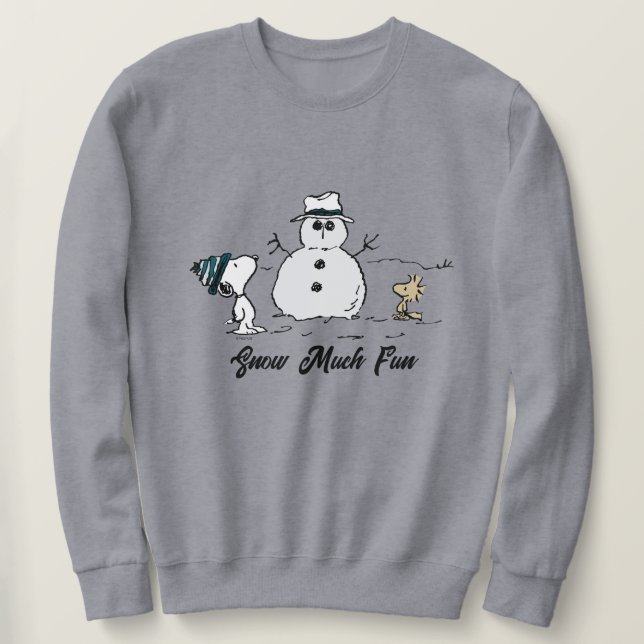 Moletom Amendoins | Snoopy & Woodstock Construir Um Neve (Frente do Design)