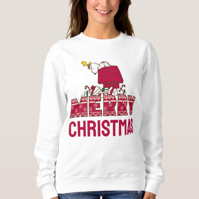 Moletom Amendoins | Snoopy & Woodstock Feliz Ugly Sweater (Frente)