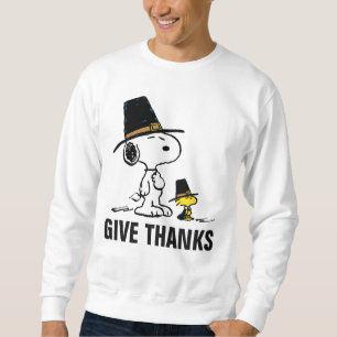 Moletom Amendoins   Snoopy & Woodstock Pilgrim
