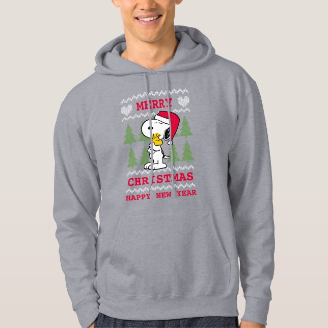 Moletom Amendoins | Snoopy & Woodstock Santa Claus Hug (Frente)