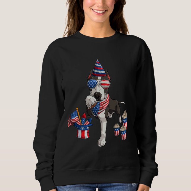 Moletom América 4 de julho, Boston Terrier Dog (Frente)
