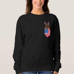 Moletom America Flag Belga Tervuren Dog Pocket