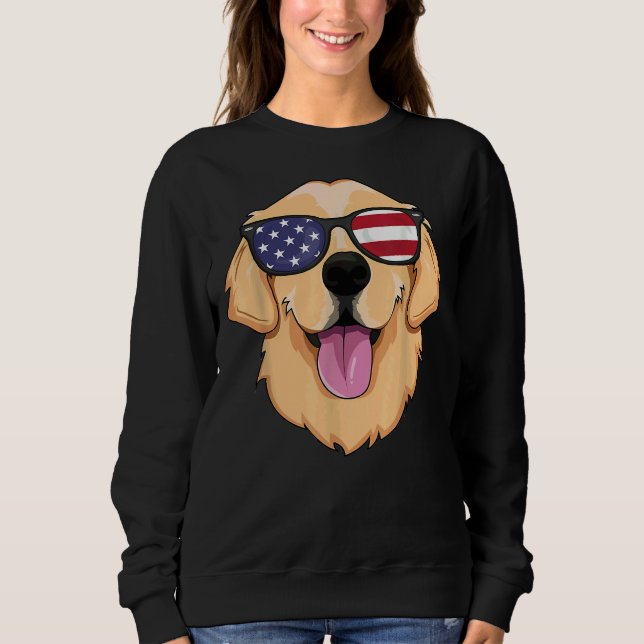 Moletom America Golden Retriever 4th Of July For Men Boys  (Frente)