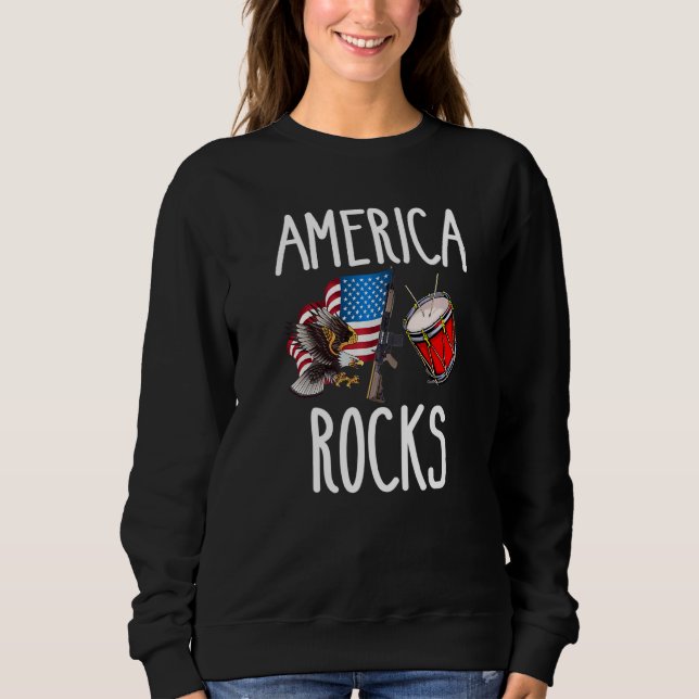 Moletom America Rocks Flag Love Usa Ideias (Frente)