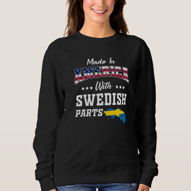 Moletom America Swedish Parts Sweden Map USA Flag Ancestry (Frente)