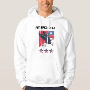 Moletom American 3 Star Hoodie - Patriótica EUA Flag Eagle