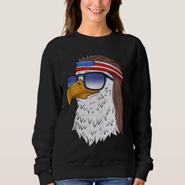 Moletom American Bald Eagle Mullet 4 de julho Funny USA P (Frente)