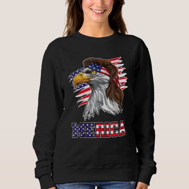 Moletom American Bald Eagle Mullet 4 De Julho Funny Usa P (Frente)