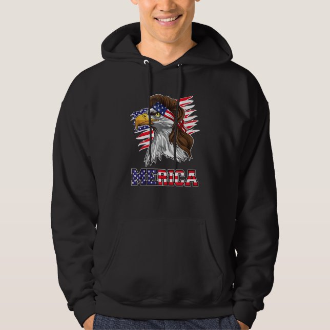 Moletom American Bald Eagle Mullet 4 De Julho Funny Usa P (Frente)