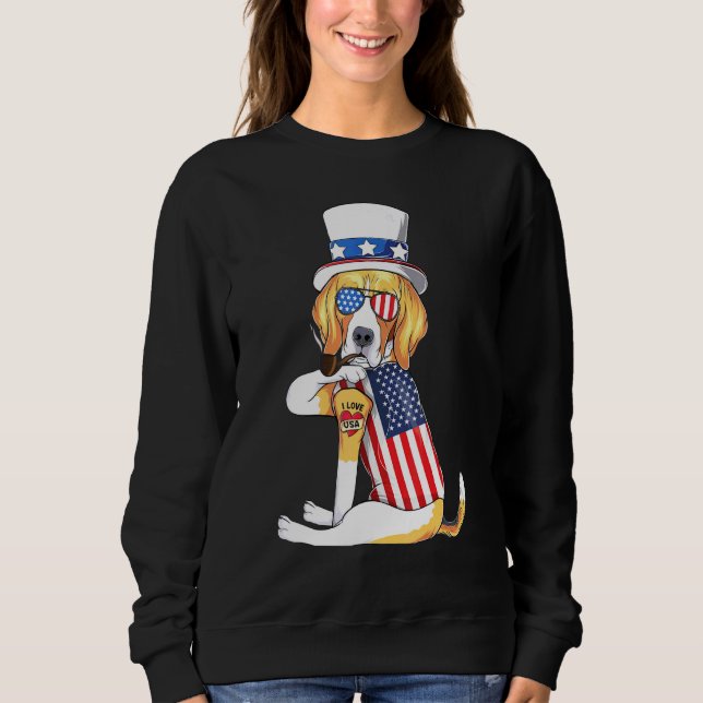 Moletom American Beagle Dog Merica 4 De Julho Su Americano (Frente)