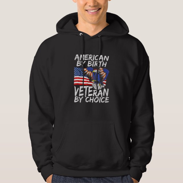 Moletom American By Birth Veteran By Choice Patriot Vetera (Frente)