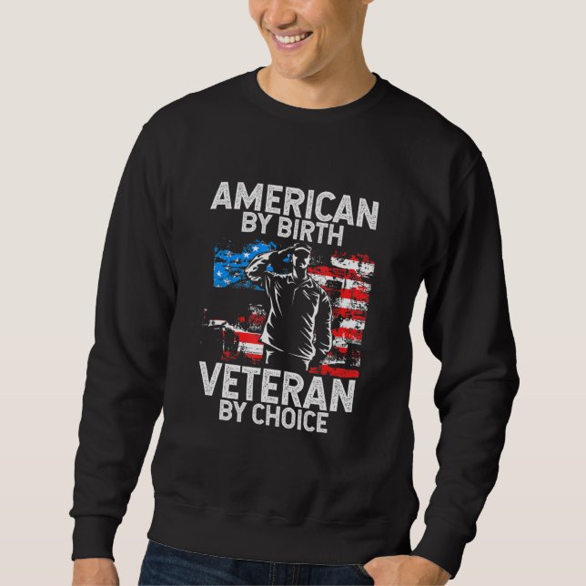 Moletom American By Birth Veteran By Choice Patriot Vetera (Frente)