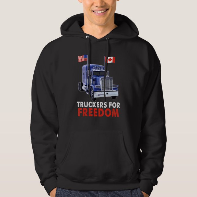 Moletom American Canada Flag Freedom Convoy 2022 TRUCKER D (Frente)