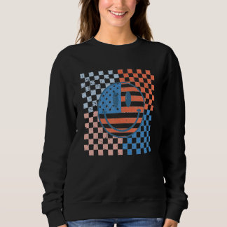 Moletom American Checkered Flag Smile Face Retro 4th Of Ju