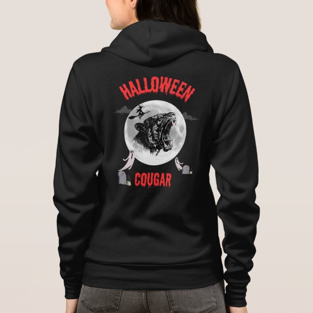 Moletom american cougar on halloween night with crows (Verso)