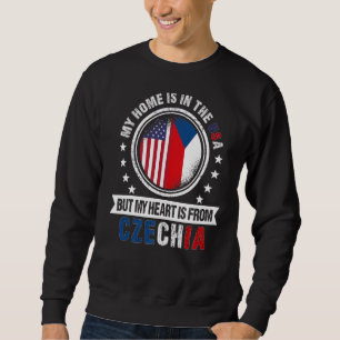Moletom American Czech Flag Heart da Czechia American Pa