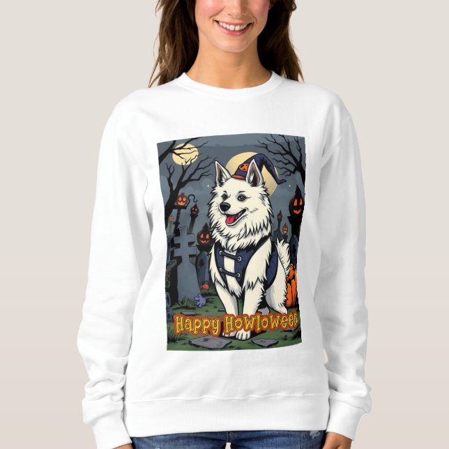 Moletom American Eskimo Dog Happy Howloween (Frente)