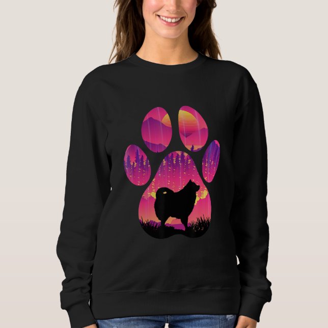 Moletom American Eskimo Paw Mom Dad Dog  Women Men (Frente)