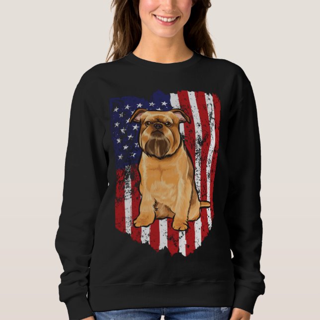 Moletom American Flag 4 July Brussels Griffon (Frente)