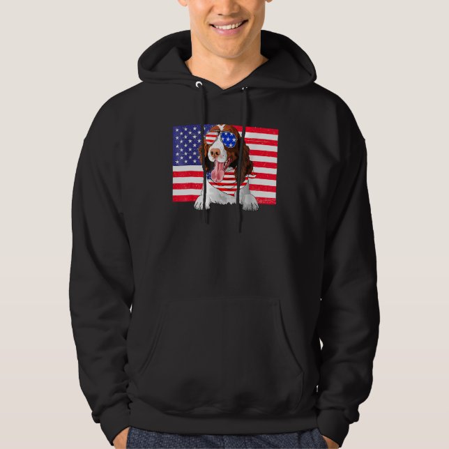 Moletom American Flag 4th Of July English Springer Spaniel (Frente)