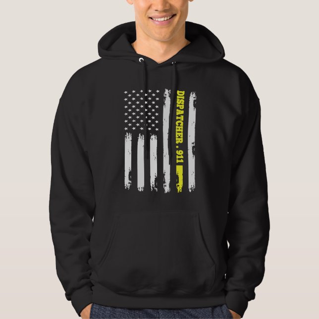 Moletom American Flag 911 Dispatcher T gold line USA Flag (Frente)