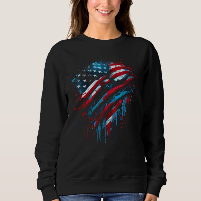 Moletom American Flag America USA Patriot Graffiti Style G (Frente)