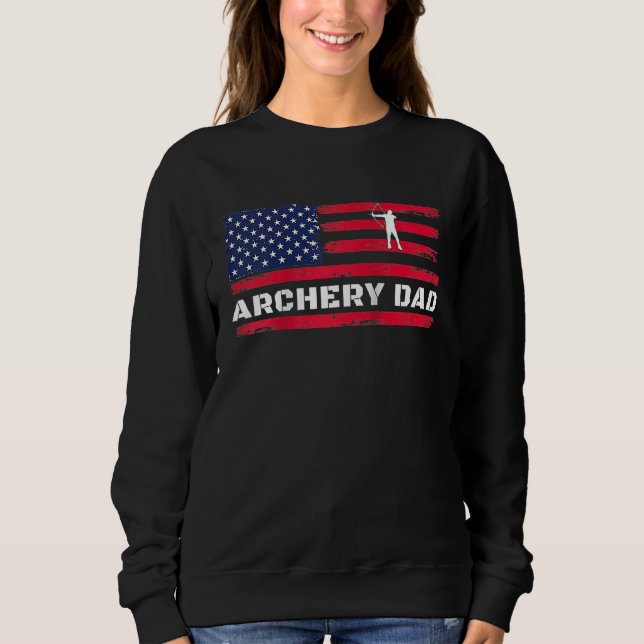 Moletom American Flag Archery Dad Father's Day Raglan Base (Frente)