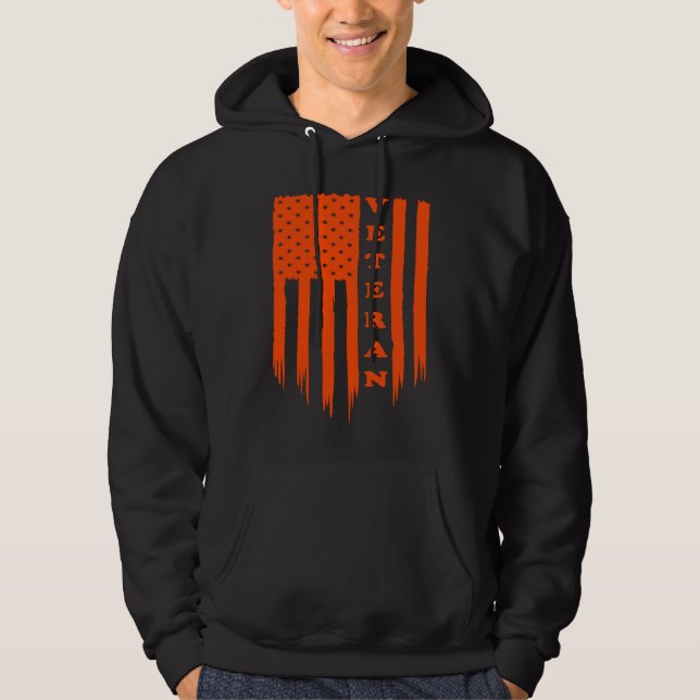 Moletom American Flag Armed Forces Veteran Patriot Grunge  (Frente)