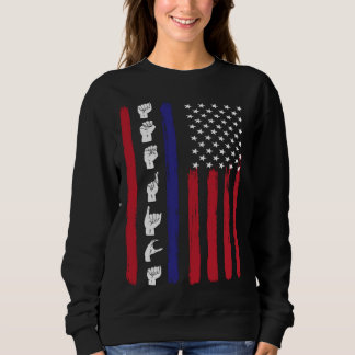 Moletom American Flag ASL American Sign Language America U