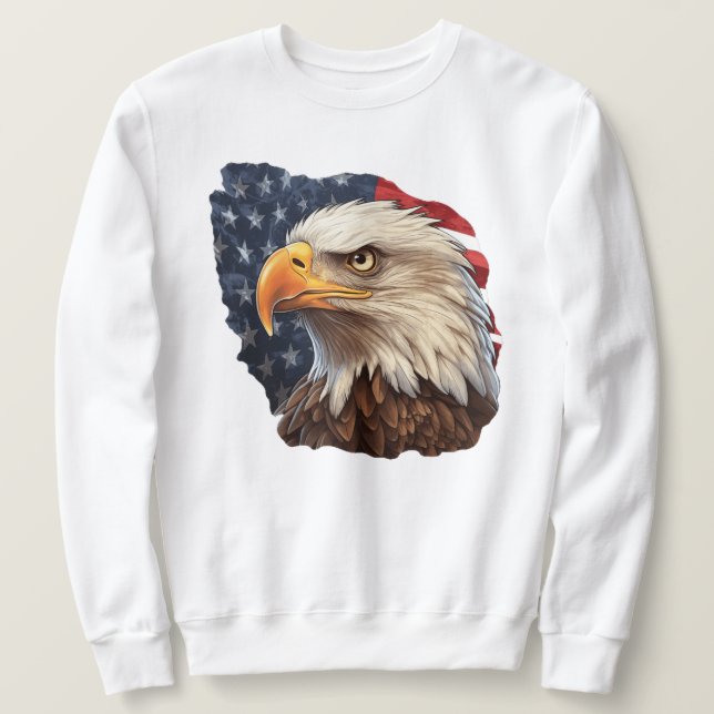 Moletom American Flag Bald Eagle (Frente do Design)