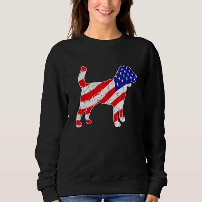 Moletom American Flag Beagle Patriotic Dog Dad Dog Mom (Frente)