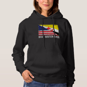 Moletom American Flag & Brunei Flag Best Sister Ever Famil