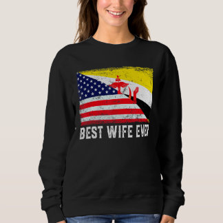 Moletom American Flag & Brunei Flag Melhor Esposa De Todos