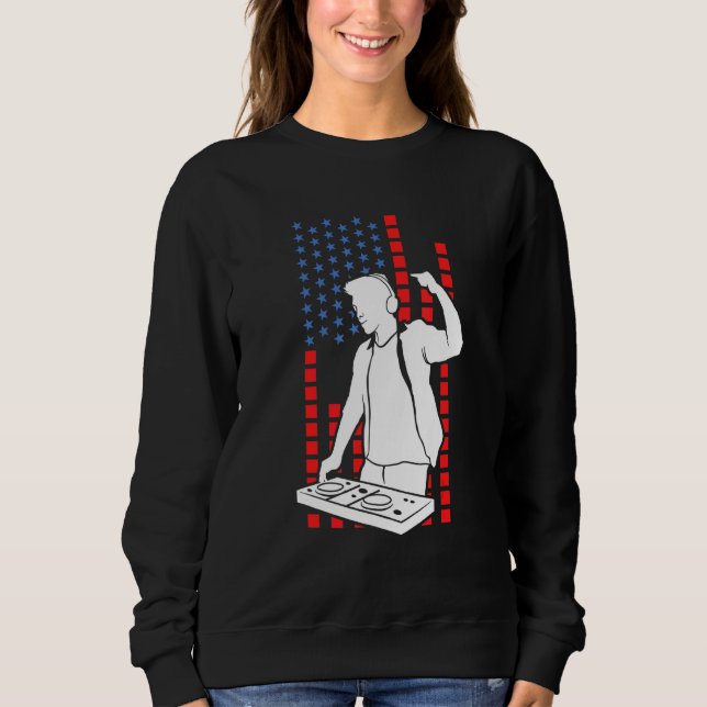 Moletom American Flag Disk Jockey Patriotic Usa Dj (Frente)